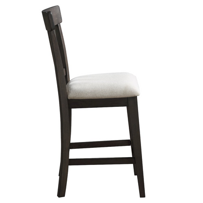 Start2Finish Napa 7-piece counter height dining set with table and six chairs, dark wood finish, modern design, and sturdy construction.