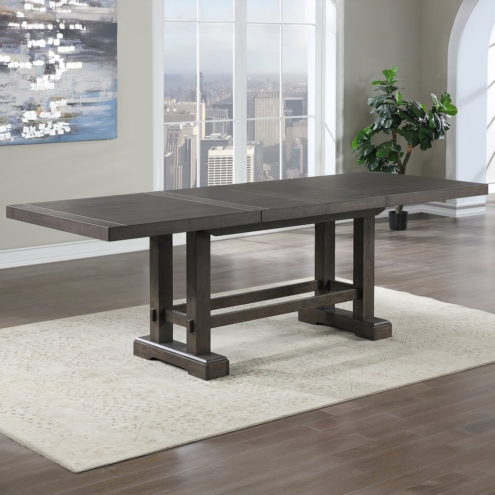 Napa Counter Table by Start2Finish showing a sleek wooden surface with sturdy metal legs, ideal for kitchen or bar areas.