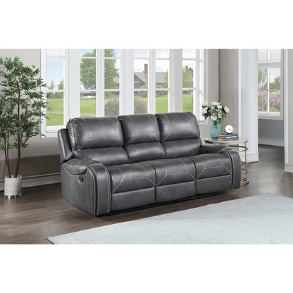 Gray manual sofa by Start2Finish with plush cushions and sleek design, ideal for modern living rooms.