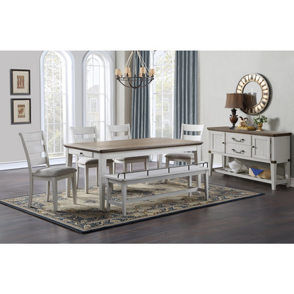 Start2Finish Pendleton dining table with wooden top and sturdy metal legs, ideal for modern dining rooms.
