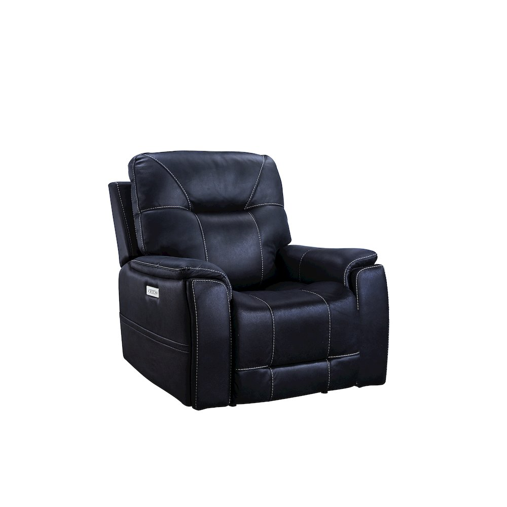 Start2Finish Lexington Power Media Recliner showing plush gray upholstery and adjustable reclining mechanism.