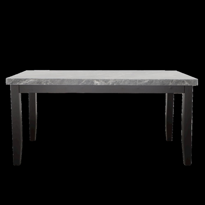 Start2Finish Napoli 64-inch gray marble dining table with sleek, polished surface and sturdy legs for modern dining room decor.
