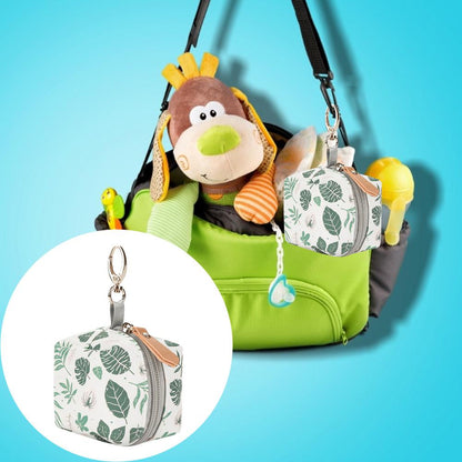Maroon Asteria baby pacifier holder with impervious case for infants, designed for convenient and hygienic storage.