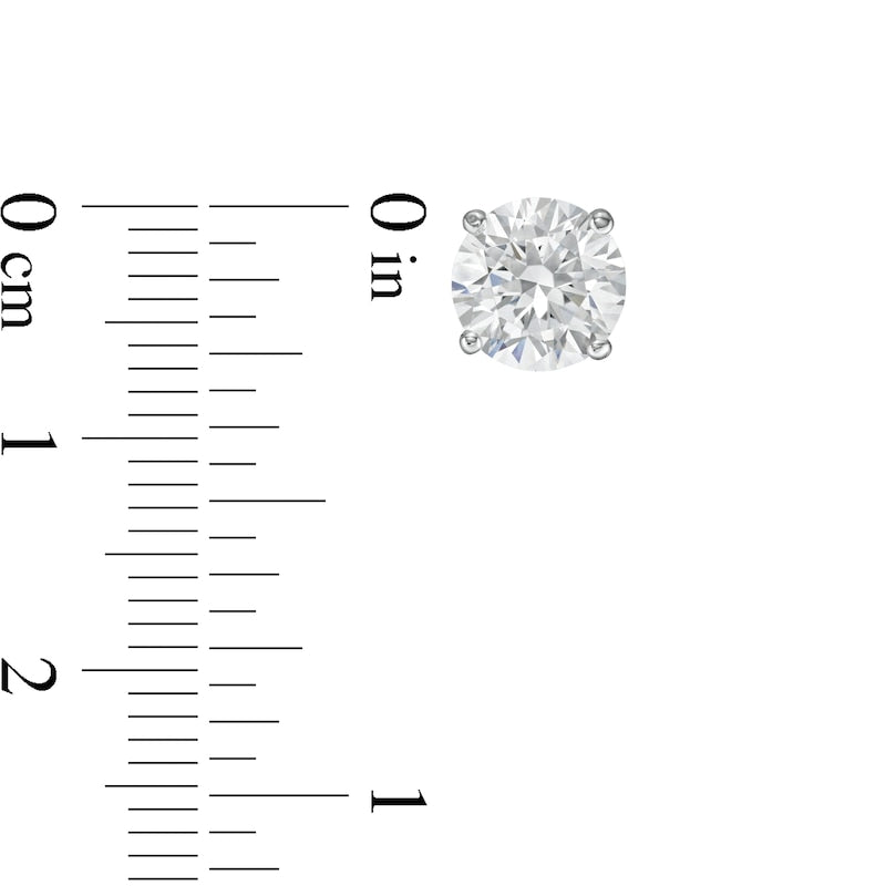 Start2Finish 3.00 CTW lab-grown diamond stud earrings in 14k gold with G-VS round cut diamonds, AGI certified, shown in image.