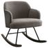Start2Finish Paige Boucle Upholstered Mid Back Rocking Chair in taupe with plush fabric and wooden rocking base.