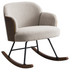 Start2Finish Paige Boucle upholstered mid-back rocking chair in beige with plush fabric and wooden rocking base.