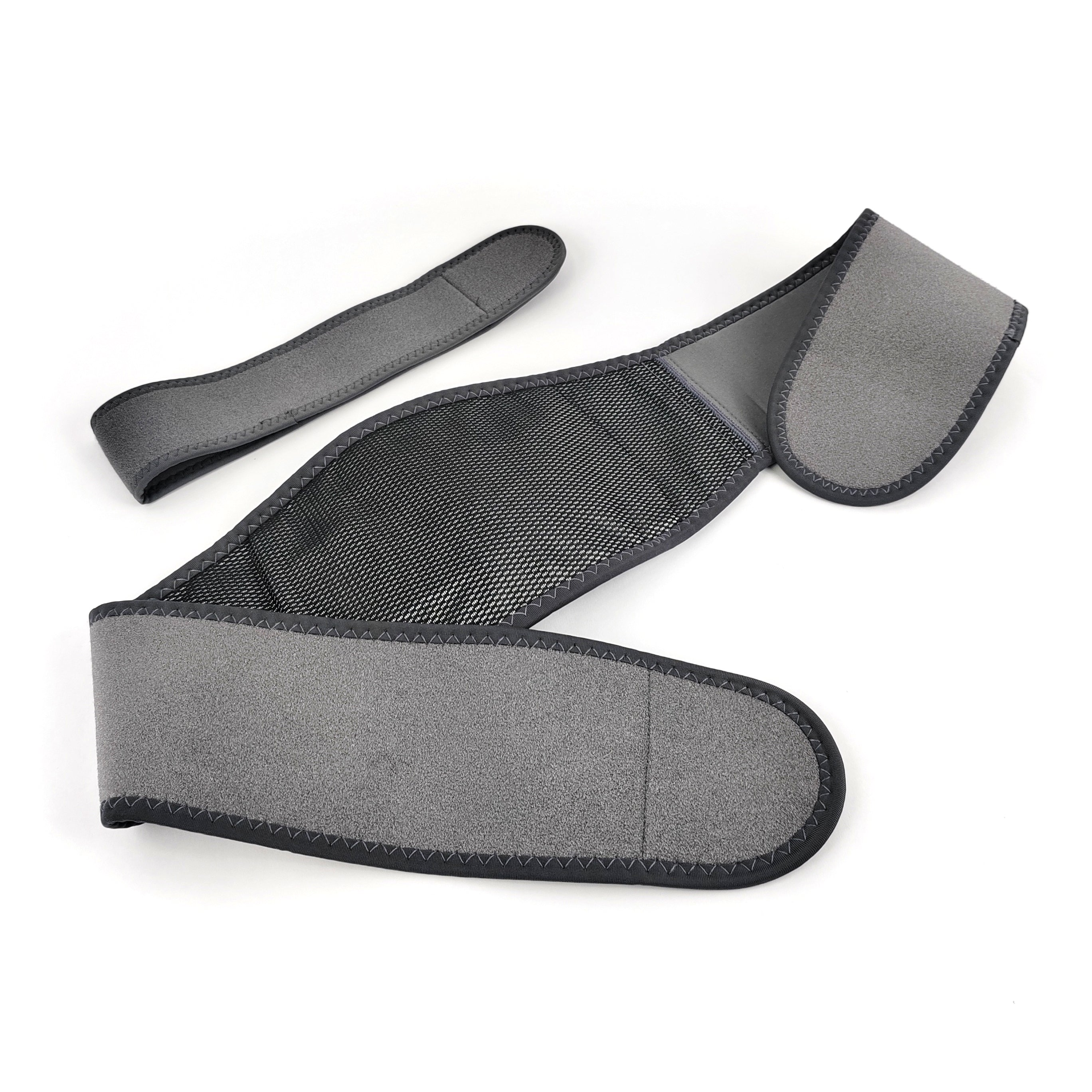 Start2Finish VitalFlex Therapy Massage Belt in wellness use, showing the adjustable belt with massage nodes and control panel.