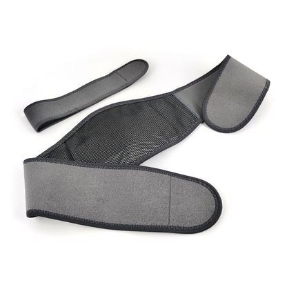 Start2Finish VitalFlex Therapy Massage Belt in wellness use, showing the adjustable belt with massage nodes and control panel.