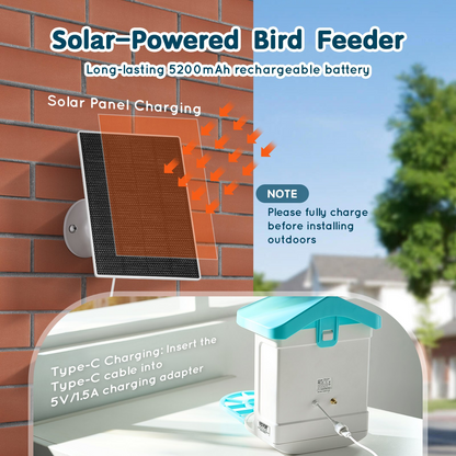 Start2Finish VEVOR Smart Bird Feeder with 2K HD camera, solar-powered, wireless outdoor bird watching device with AI bird identification.