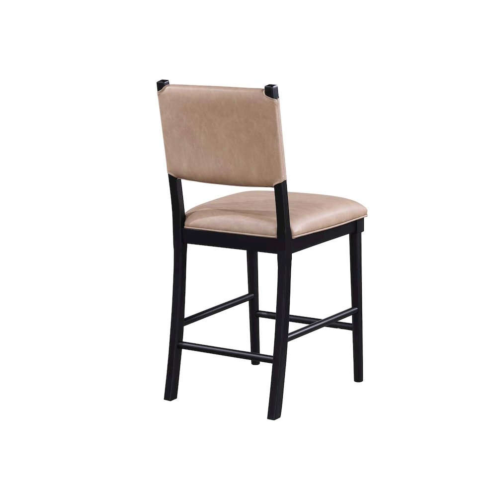 Oslo 24-inch Midnight Counter Stool by Start2Finish with modern design and metal legs, shown from a side angle.