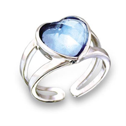 Rhodium brass ring with a large top-grade crystal, featuring intricate design details, by Turquoise Tiger.
