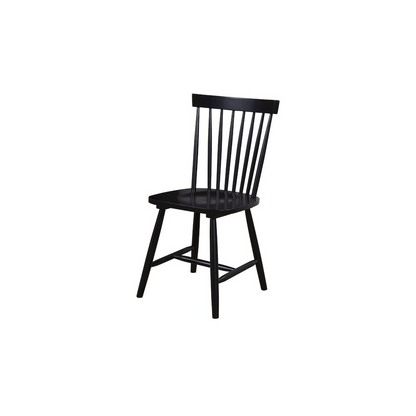 Set of two black Lyra side chairs by Start2Finish with sleek design and modern metal legs, ideal for dining or casual seating.