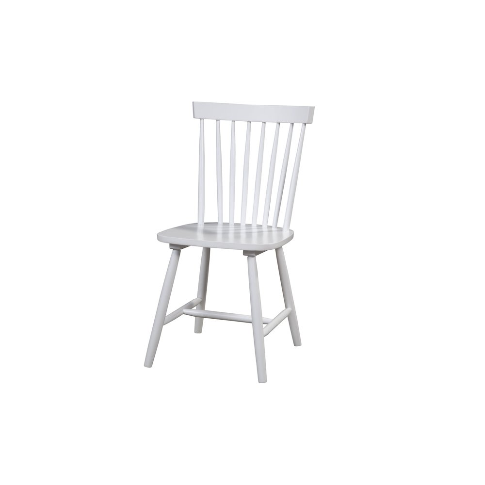 Set of 2 white Lyra side chairs from Start2Finish, featuring sleek modern furniture design with cushioned seats and sturdy frames.