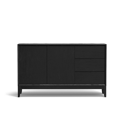 Vintage black Cove Server by Start2Finish featuring a sleek, modern design with spacious storage and elegant black finish.