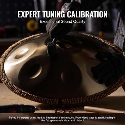 Start2Finish VEVOR 22-inch D Minor Handpan Drum with mallets, stand, and carry bag, steel percussion instrument for adults and beginners.