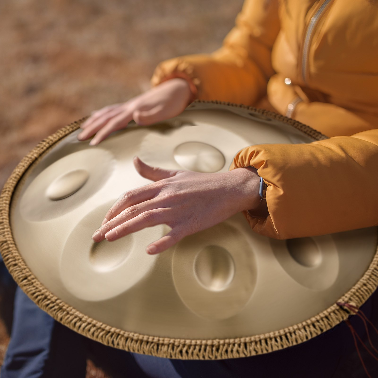 Start2Finish VEVOR 22-inch D Minor Handpan Drum with mallets, stand, and carry bag, steel percussion instrument for adults and beginners.
