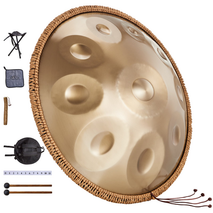 Vevor 22-inch D Minor Handpan Drum with mallets, stand, and carry bag, steel percussion instrument for adults and beginners