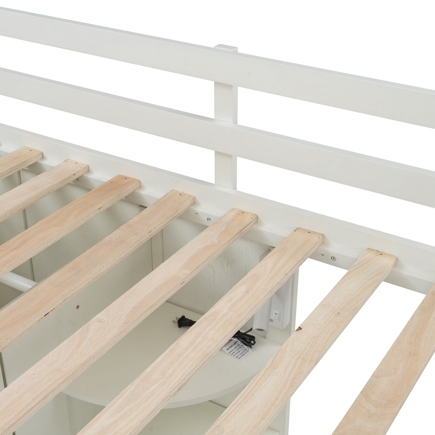Twin size wooden loft bed by Start2Finish with built-in desk and wardrobe storage, ideal for bedroom or study space.