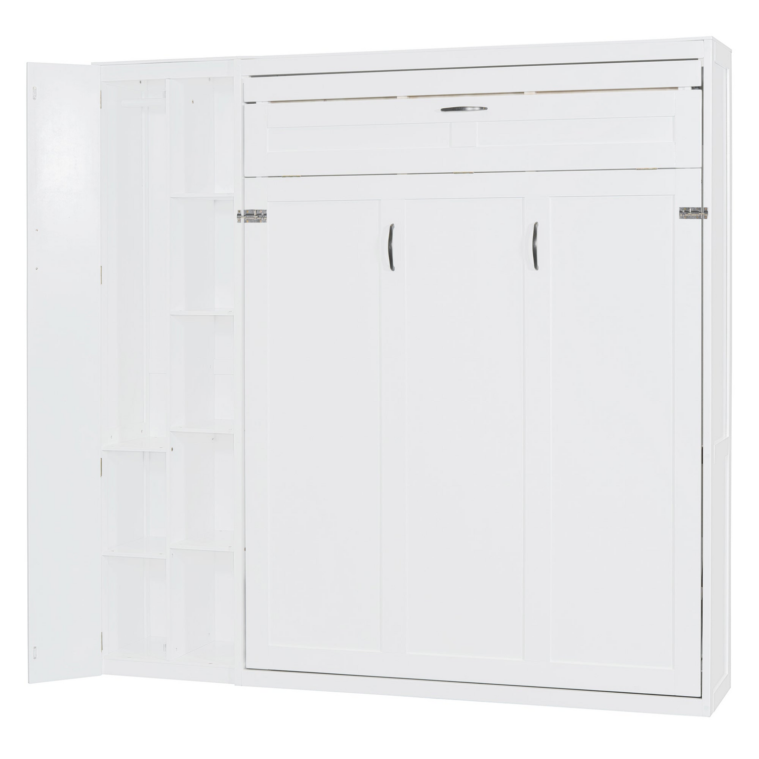 Start2Finish Murphy queen wall bed with shelves, wardrobe, MDF, LVL, and integrated LED lighting for bedroom or home office space