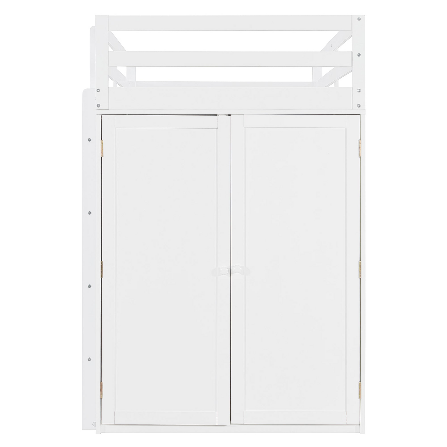 Twin size loft bed by Start2Finish featuring solid wood construction, built-in desk, drawers, and wardrobe storage in a bedroom setting.