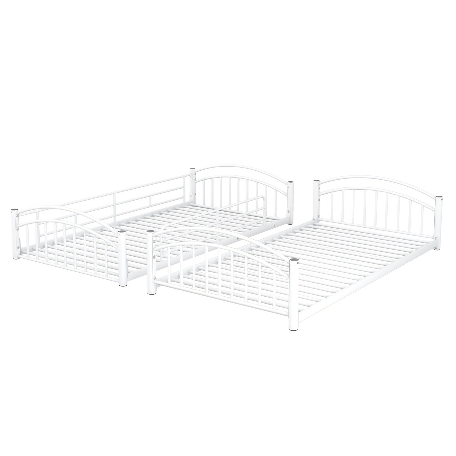 Start2Finish metal twin over twin bunk bed with slide and house frame, ideal for shared or guest bedrooms, featuring a sturdy design.