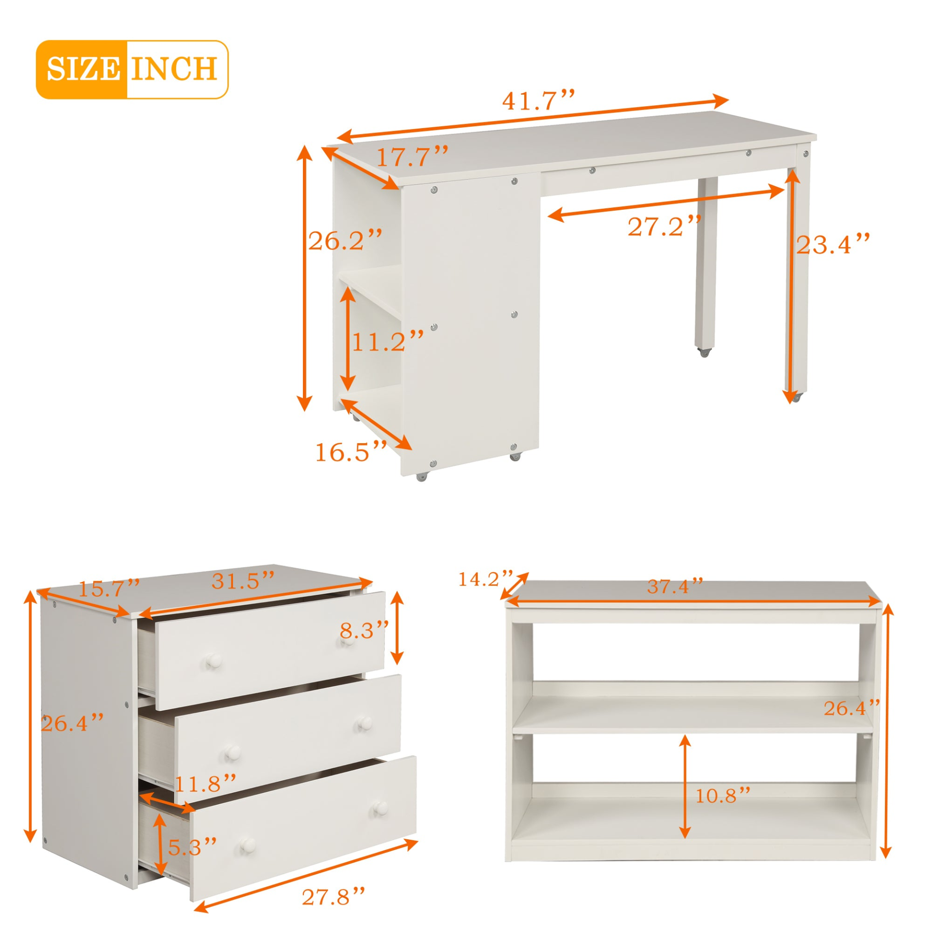 Twin size low loft bed by Start2Finish with built-in cabinets and rolling desk, made of solid wood for bedroom or study space.