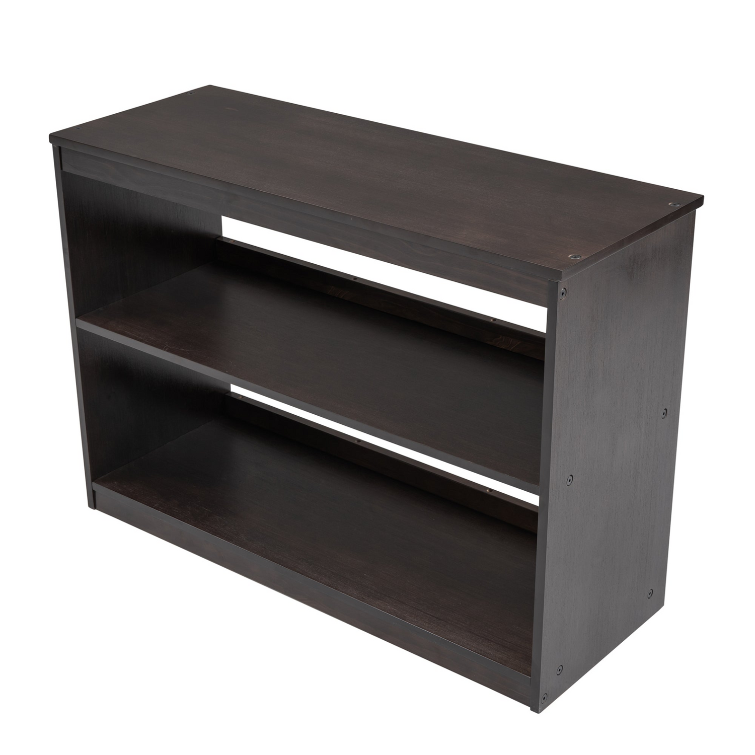 Twin size low loft bed by Start2Finish with solid wood frame, built-in cabinets, and rolling desk for bedroom or study space.
