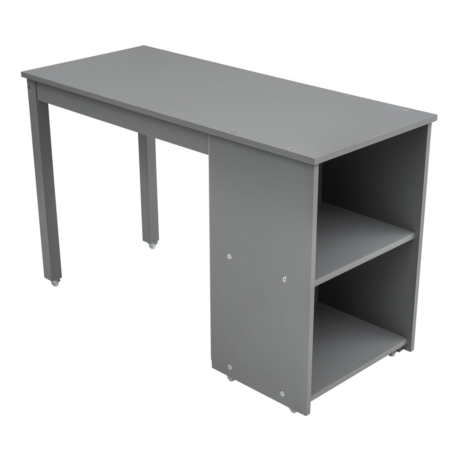 Twin size low loft bed by Start2Finish with solid wood frame, built-in cabinets, and a rolling desk for bedroom or study space.