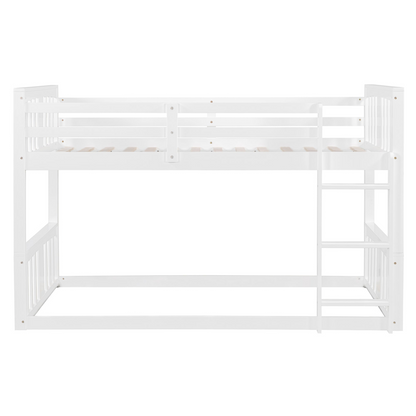 Twin over twin bunk bed by Start2Finish with plywood construction, ladder, and guardrails for shared or guest bedrooms.