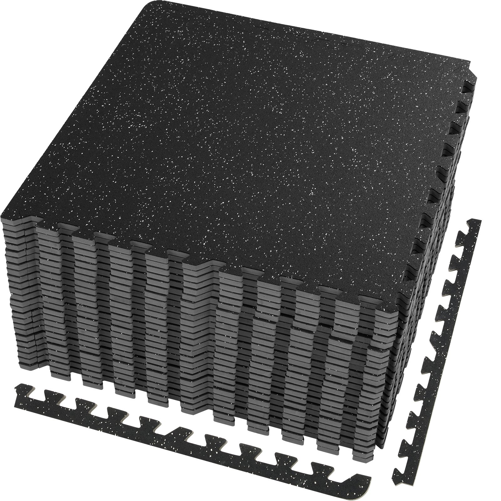 Start2Finish VEVOR EVA foam interlocking puzzle mats, 24x24 inches, 0.56-inch thick exercise and gym flooring tiles for home or gym.