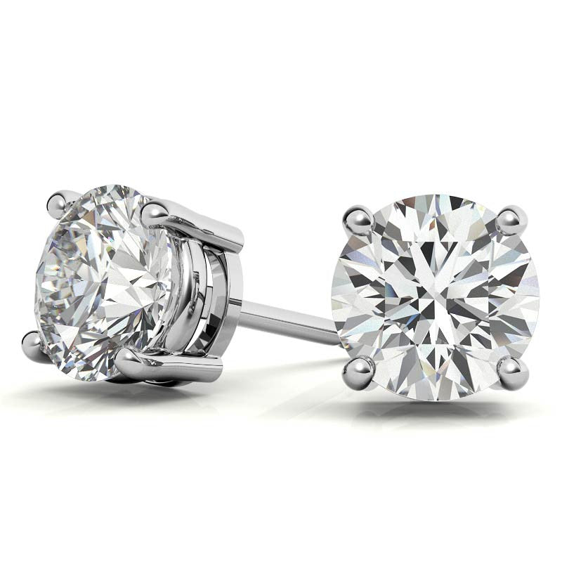 Start2Finish 1.00 CTW lab-grown diamond stud earrings in 14k gold overlay with G/VS quality, showcasing sparkling diamond studs.