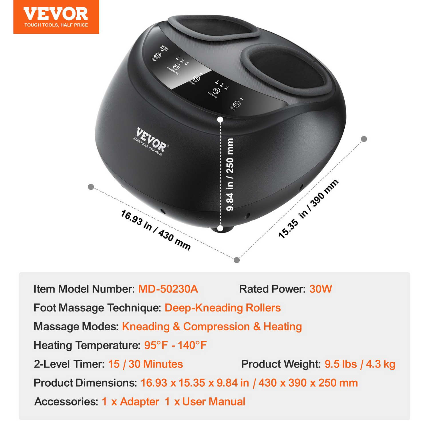 Start2Finish VEVOR foot massager machine with heat, deep-kneading, compression, and shiatsu for plantar fasciitis relief.