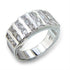 Rhodium brass ring by Turquoise Tiger featuring a clear AAA grade CZ gemstone, showcasing intricate jewelry craftsmanship.