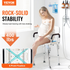 Start2Finish shower chair with back, adjustable height, non-slip legs, suitable for elderly or disabled, supports up to 400 lbs.