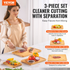 Set of three Start2Finish bamboo cutting boards with juice grooves, built-in handles, ideal for chopping, serving, and kitchen display.
