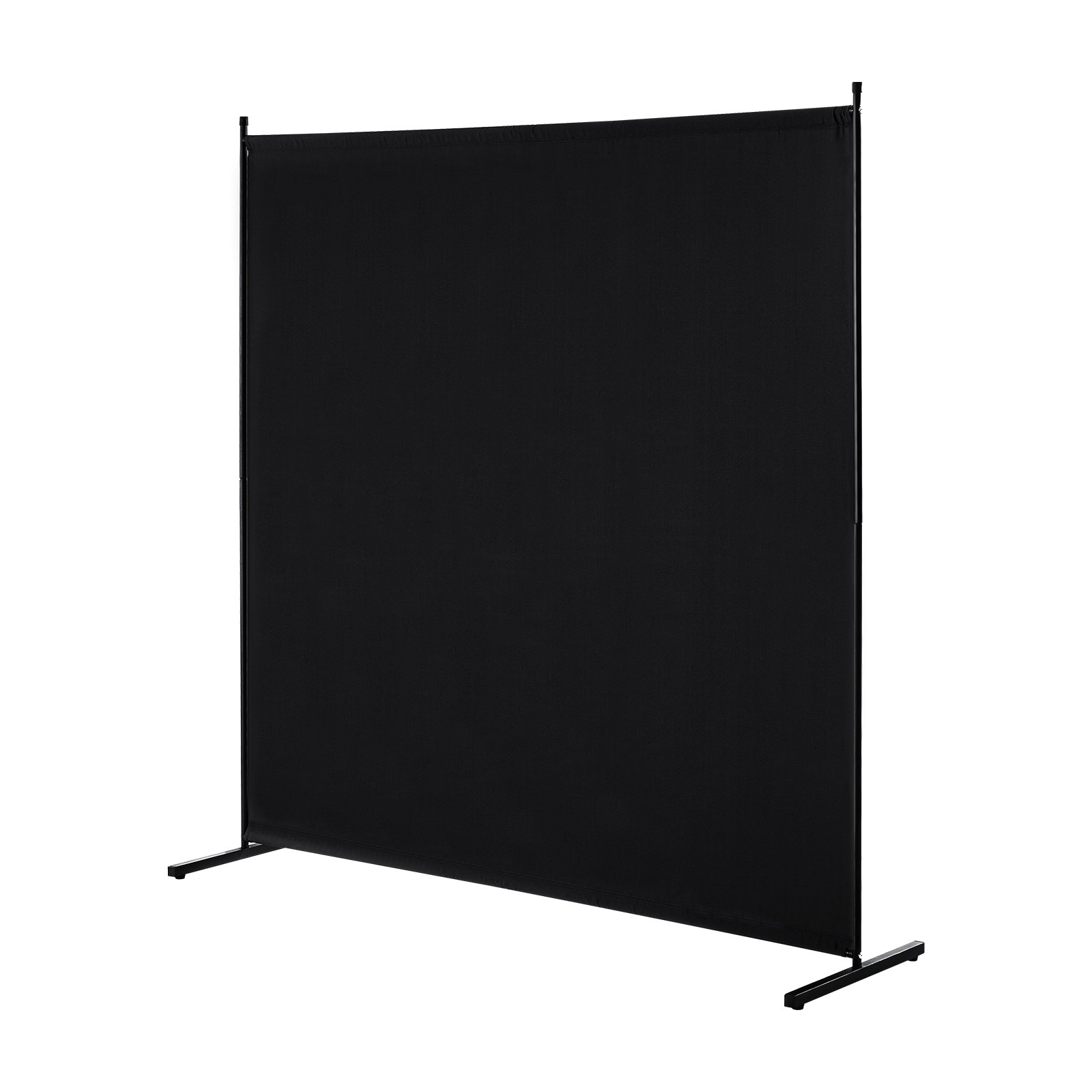 Black VEVOR single panel room divider, 6ft tall privacy screen with a freestanding design for office or bedroom room separation.