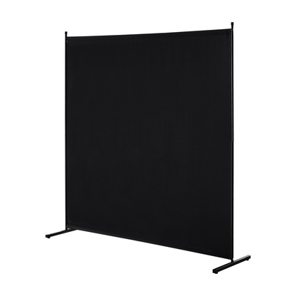 Black VEVOR single panel room divider, 6ft tall privacy screen with a freestanding design for office or bedroom room separation.