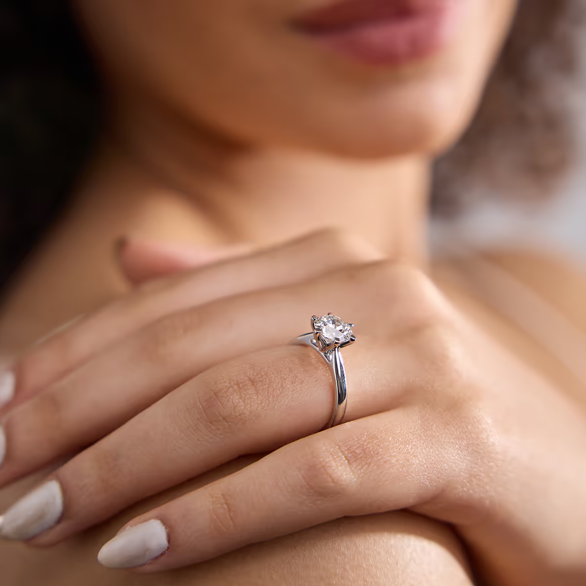 Start2Finish 3.00 CTW AGI Certified Lab Grown Diamond solitaire engagement ring with round center stone, six prongs, in 14K white gold