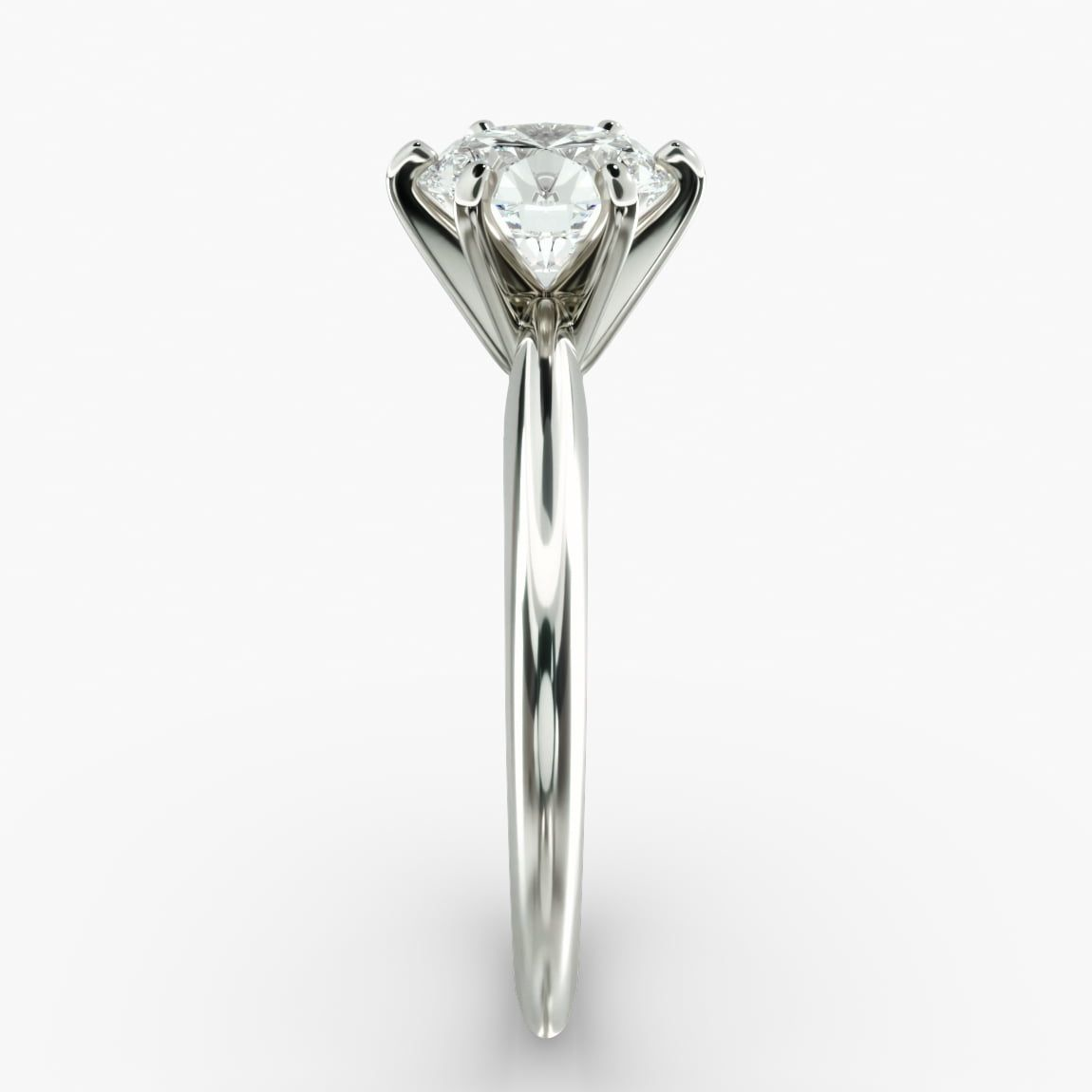 Start2Finish 3.00 CTW AGI certified round lab-grown diamond solitaire engagement ring in 14K white gold with six prongs and F-VS clarity.