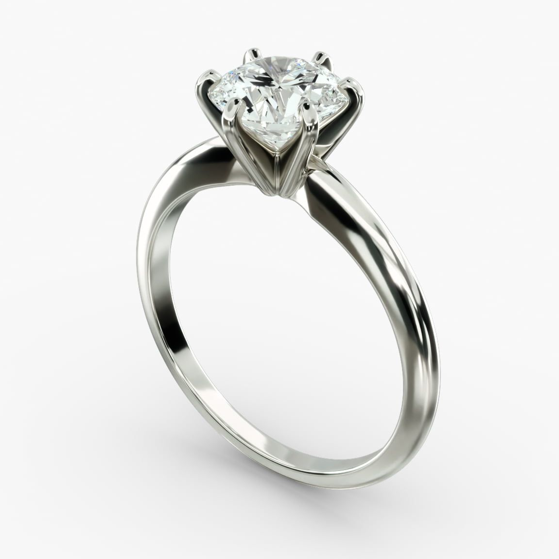 Start2Finish 3.00 CTW AGI certified round lab-grown diamond solitaire engagement ring in 14K white gold with six prongs, F-VS clarity