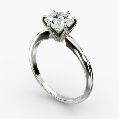 Start2Finish 3.00 CTW AGI certified round lab-grown diamond solitaire engagement ring in 14K white gold with six prongs, F-VS clarity