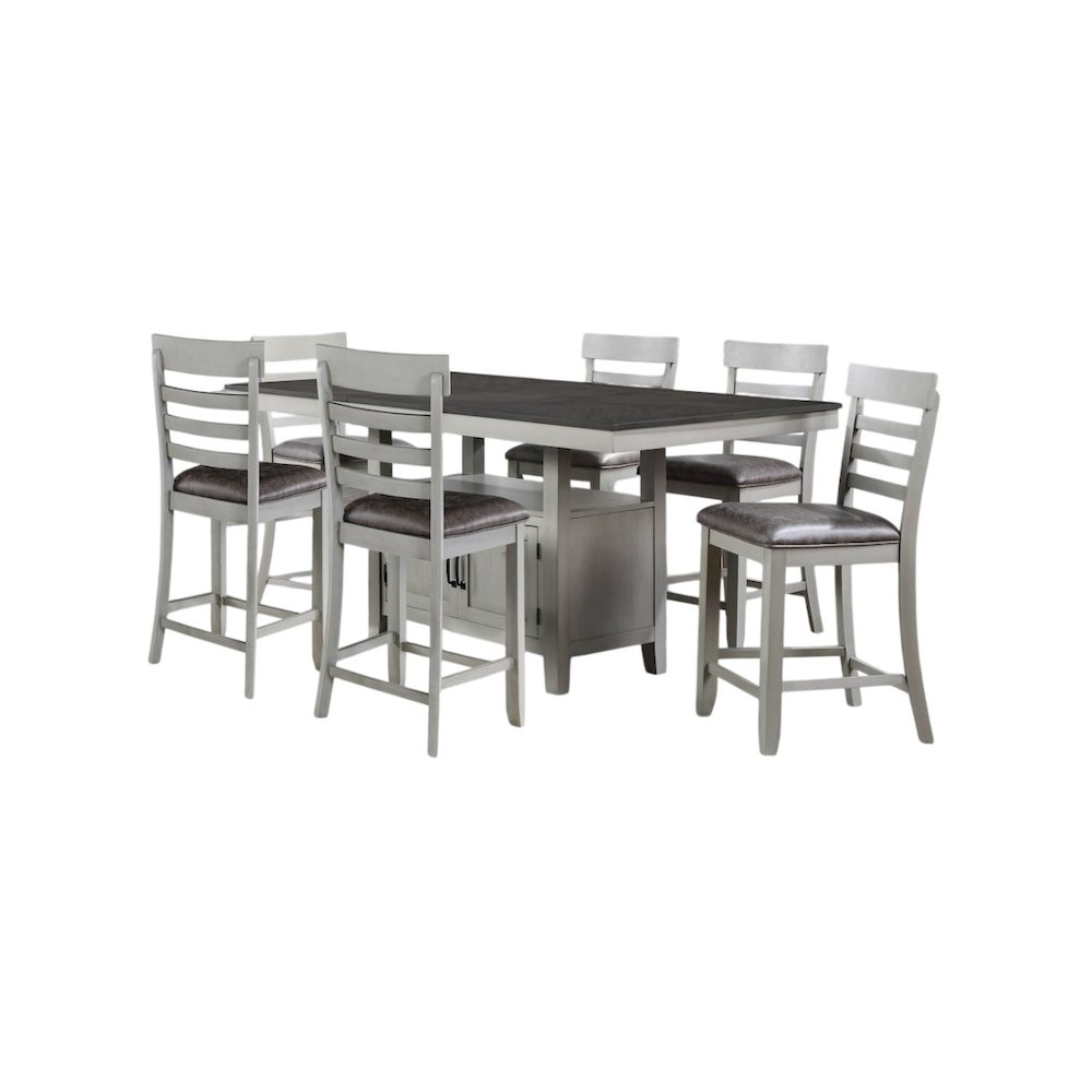 Start2Finish Hyland 7-piece dining set with a wooden table and matching chairs, ideal for kitchen or dining room decor.