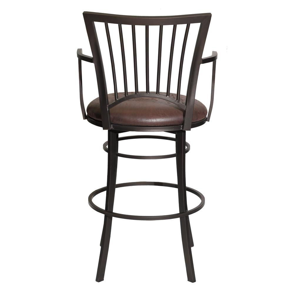 Start2Finish Bayview Swivel Barstool with wooden seat and metal base, shown from a side angle in a modern furniture setting.