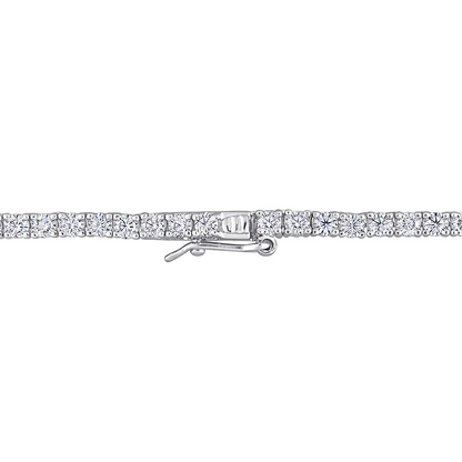 Start2Finish 12.5 ct. DEW Created Moissanite tennis necklace with sparkling stones, available in six sizes, on a delicate chain.