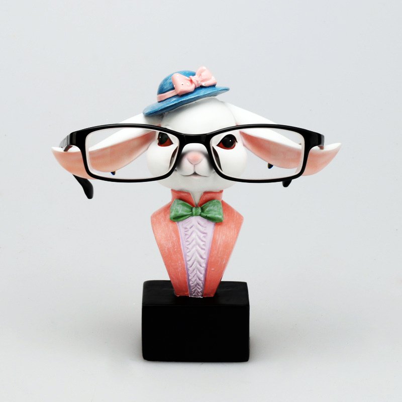 Fuchsia Molly rabbit-shaped eyeglass holder with organization design, featuring a cute and functional accessory for glasses.