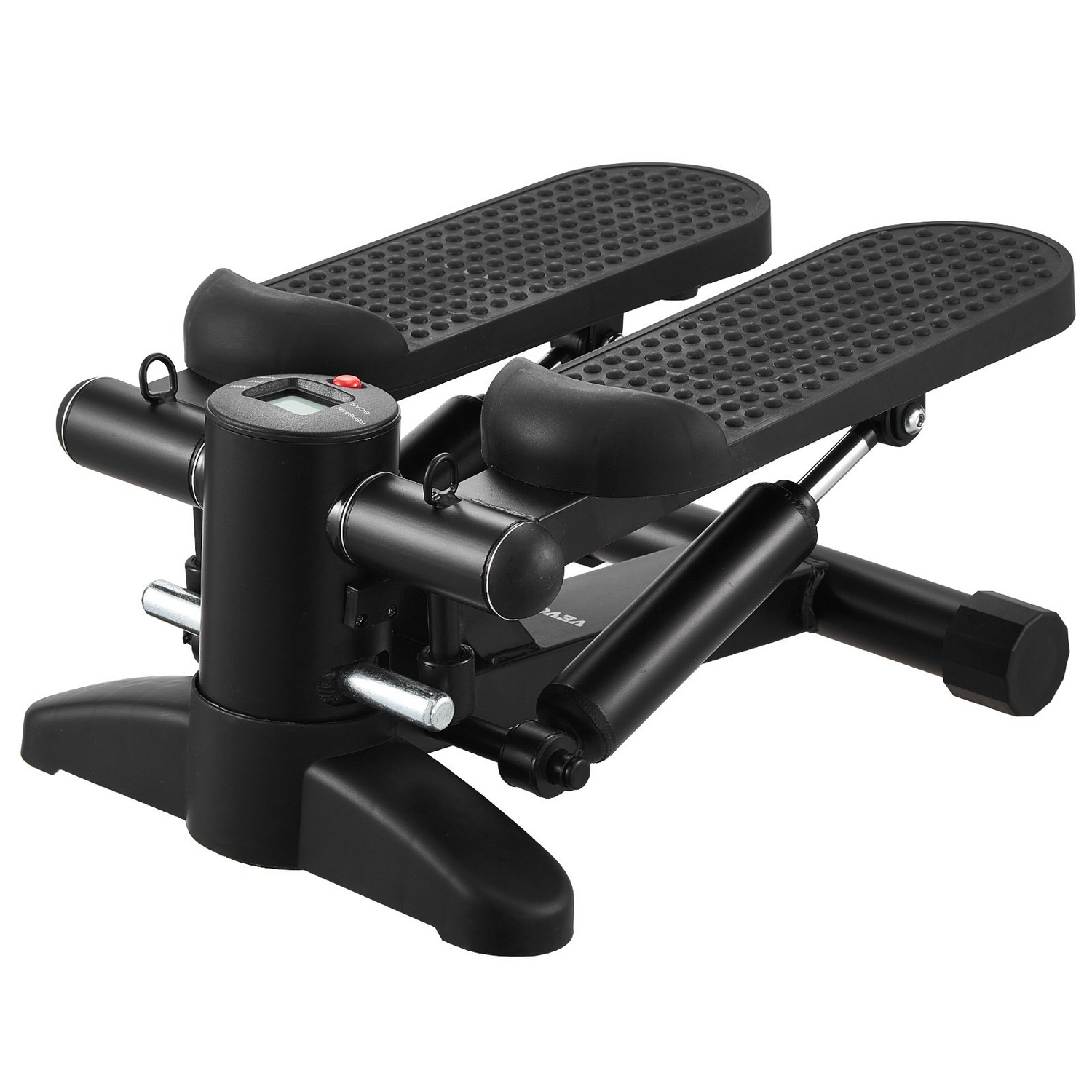 Start2Finish VEVOR mini stair stepper with hydraulic resistance bands, LCD monitor, designed for full-body cardio workouts at home.