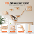 Start2Finish VEVOR wall mounted cat shelves set with perches, beds, hammocks, and climbing boards for cats up to 40 lbs.