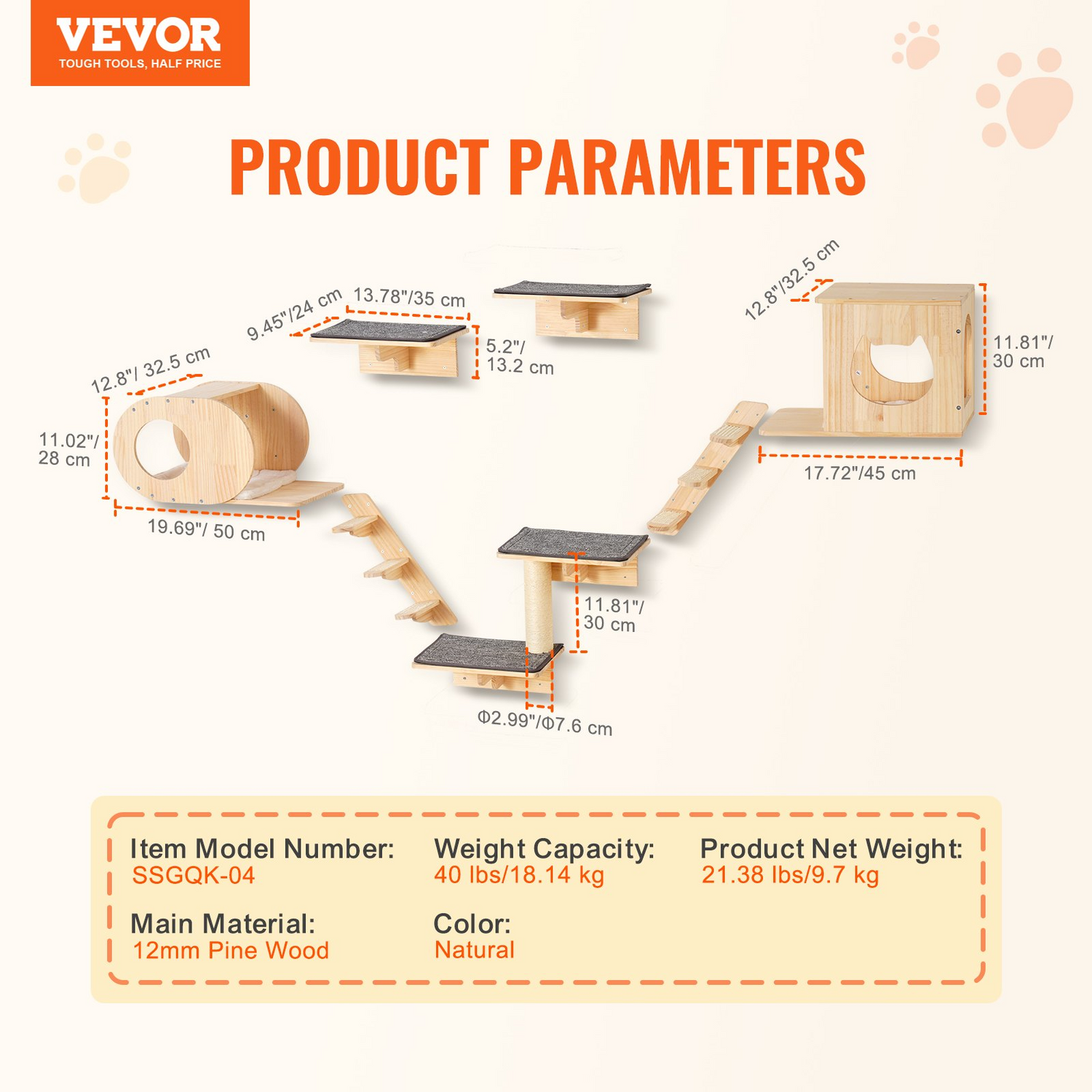 Start2Finish VEVOR wall-mounted cat shelves set with perches, jump boards, beds, and hammocks for climbing, sleeping, and playing.