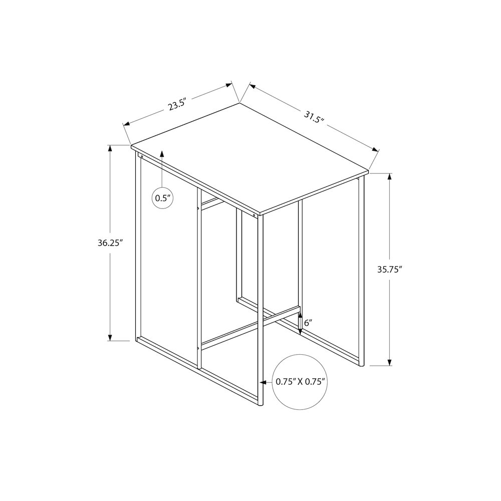 Modern 32-inch rectangular counter height dining table by Start2Finish with a sleek design and sturdy legs.