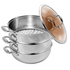 Start2Finish SOGA 3-Tier Stainless Steel Food Steamer with 11.8-inch tiers for steaming vegetables, seafood, and more.